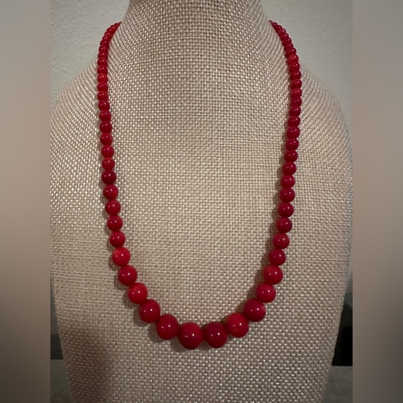 Red Sea Bamboo Coral Beaded Necklace by Jay King - Picture 1 of 11